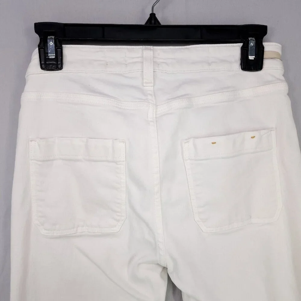 Pilcro Anthropologie Superscript Flared Jeans Women's Size 26 White 23" Inseam - Picture 4 of 15